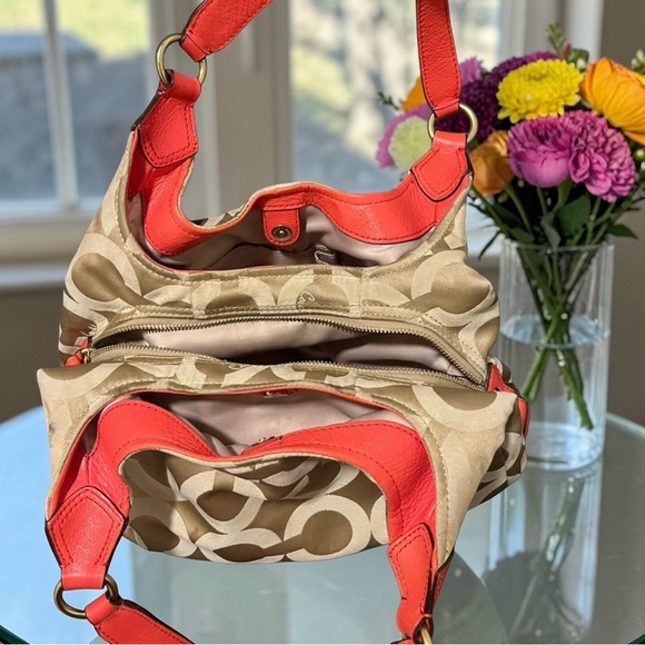 2 Piece Bundle Coach Madison Maggie Op Art Signature Jacquard Bag AND Wallet - Picture 2 of 9